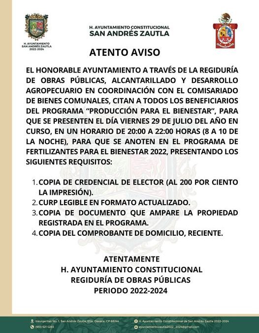 ATENTO AVISO