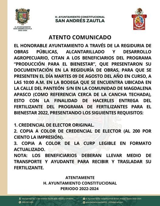 Atento Comunicado