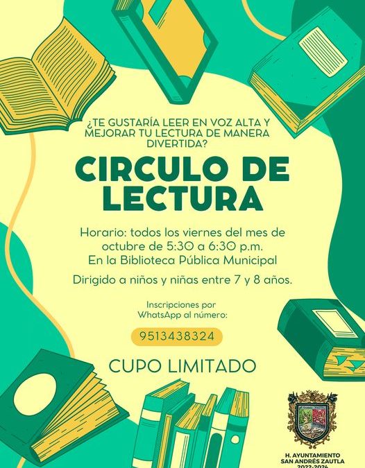 Invitación a los círculos de lectura en la Biblioteca Municipal