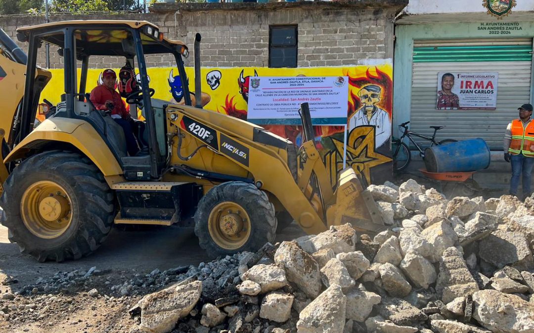 Rehabilitación de la Red de Drenaje Sanitario en la Calle Allende, en la Cabecera Municipal.