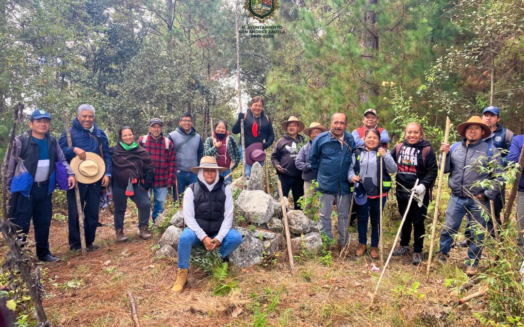 Reconocimiento de los límites en los parajes El Gualache y Tres Cruces.