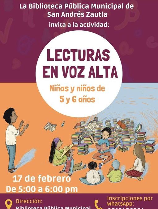 Inscríbete a la actividad: LECTURAS EN VOZ ALTA.