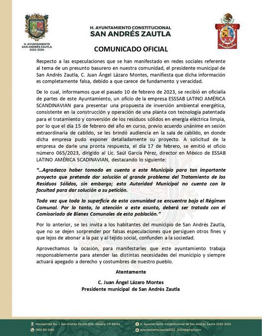 Comunicado Oficial