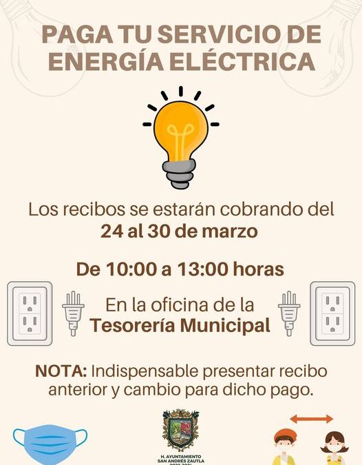 Ya puedes pasar a pagar tu servicio de energía eléctrica.