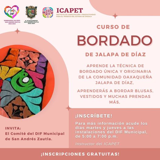 Curso de bordado.